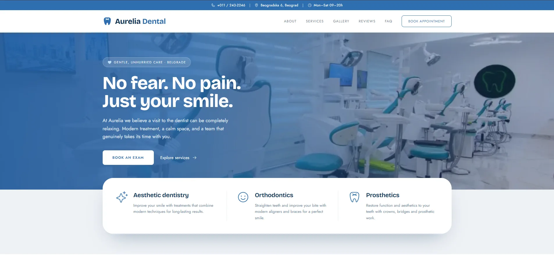 Aurelia Dental website